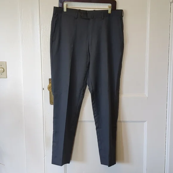 Ermenegildo Zegna Wool Dress Pants 34X28.5 Dark Gray 50 Regular Straight Leg - Picture 4 of 16